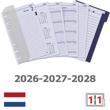 6321-26-27-28 150 x 95 mm Senior Planner Organizer Refills Daily NL Complete Set 2026 2027 2028